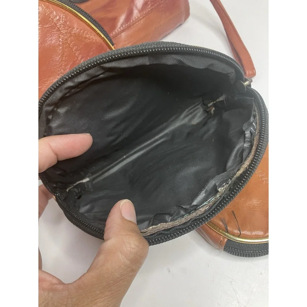 Vintage Nesting Set Of 5 Original Paris Design Brown Handbag Clutch Coin Purse